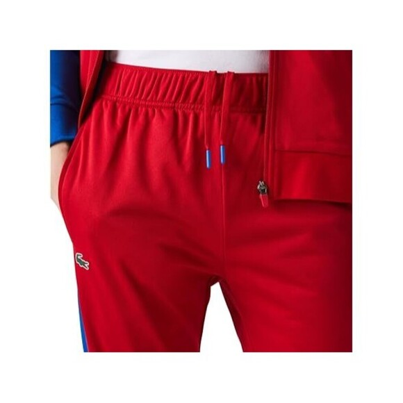 LACOSTE Sport Pants Mens 6 Extra Large Red Tennis Run Resistant Track ColorBlock - Picture 5 of 5